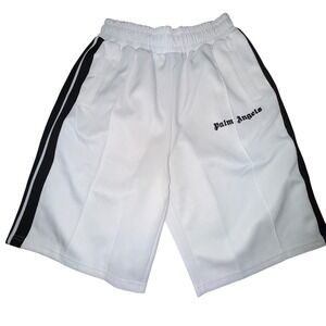 Track Shorts Mens XL White Black Stripe Streetwear